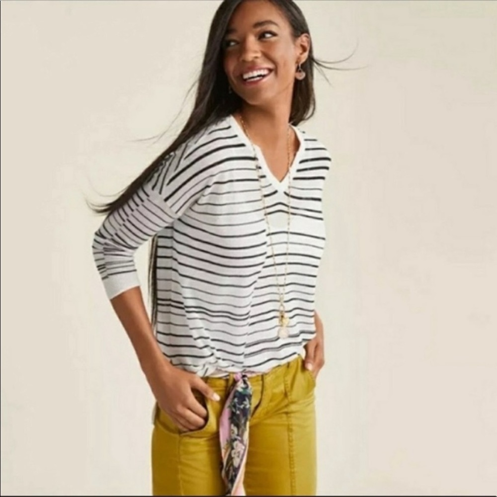 CABI Striped captain sweater